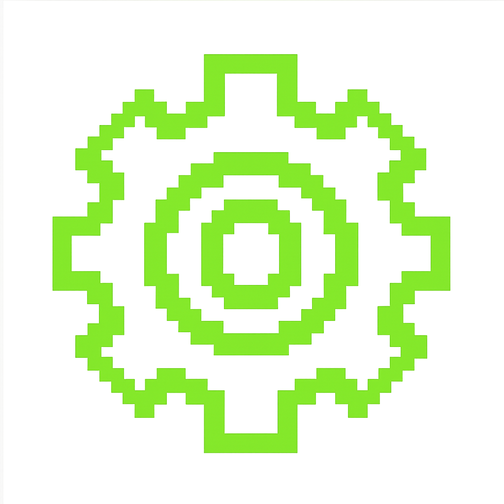 Pixelated gear icon